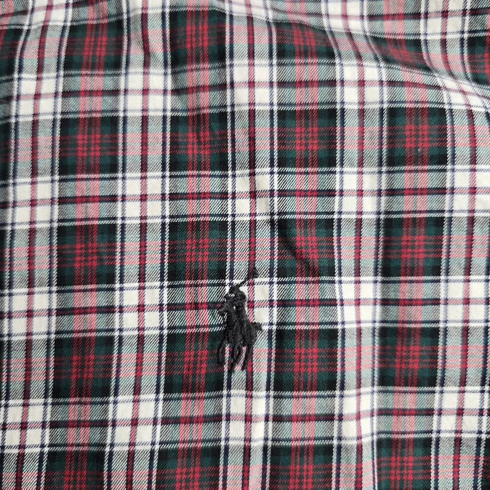 Polo Ralph Lauren Shirt Mens Large Classic Fit Red White Plaid L/S Button Down